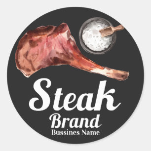 Waterverf van steak food ronde sticker