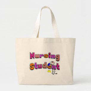 Waterverf van studente verpleegster grote tote bag