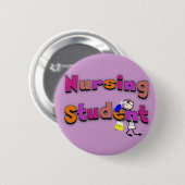 Waterverf van studente verpleegster ronde button 5,7 cm (Voorkant /achterkant)