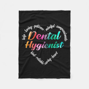 Waterverf van tandheelkundige Hygienist Heart Word Fleece Deken