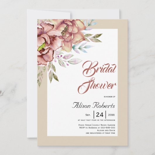 Waterverf van Terracotta bloemen bloemen vrijgezel Kaart (Voorkant)