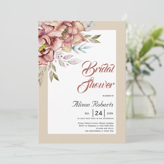 Waterverf van Terracotta bloemen bloemen vrijgezel Kaart (Staand voorkant)