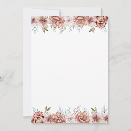 Waterverf van Terracotta bloemen bloemen vrijgezel Kaart (Achterkant)