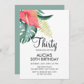 Waterverf van Tropical Anthurium & Monstera Kaart (Voorkant / Achterkant)