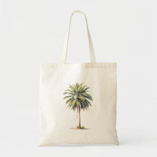 Waterverf van tropische palmbomen tote bag