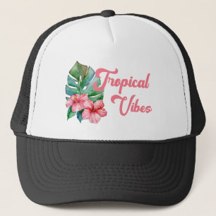 Waterverf van tropische virussen Floral Trucker Pet