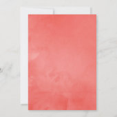 Waterverf van Turquoise en Coral Floral Wedding Kaart (Achterkant)
