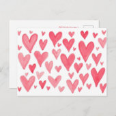 Waterverf van valentijnse - Briefkaart (Voorkant / Achterkant)