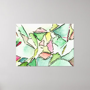 Waterverf van verspreide dromen en inkt op Canvas Afdruk