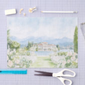 Waterverf van Villa Italy Lake Como Tissuepapier (Craft)
