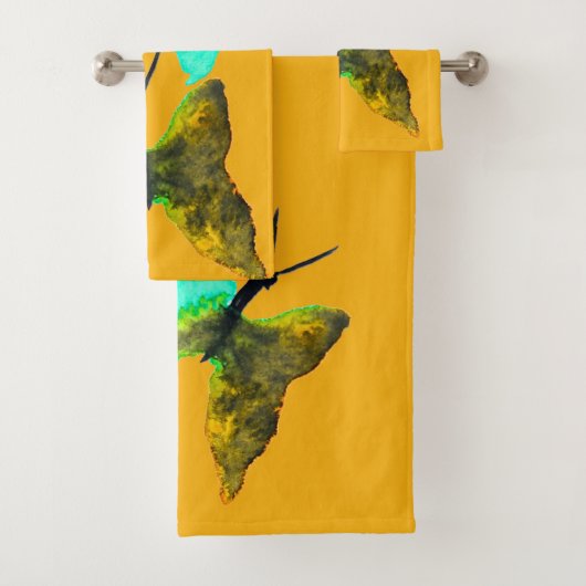 Waterverf van vlinder  bad handdoek (Insitu)