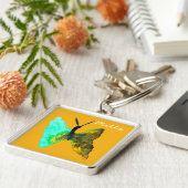 Waterverf van vlinder  sleutelhanger (Zijkant)