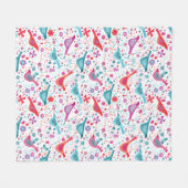 Waterverf van vogelpest fleece deken (Voorkant (Horizontaal))