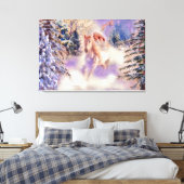 Waterverf van Vrouw met een paard Canvas Afdruk (Insitu (Slaapkamer))