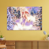 Waterverf van Vrouw met een paard Canvas Afdruk (Insitu (Woonkamer))