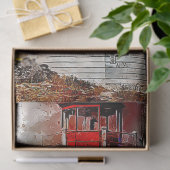 Waterverf van vuurtoren en oceanen - Afgiftepapier Tissuepapier (Geschenk)