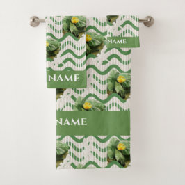 Waterverf van waterlelies, naadloos gestript bad handdoek