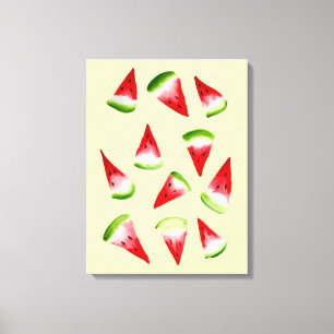 Waterverf van watermeloenen canvas afdruk