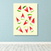 Waterverf van watermeloenen canvas afdruk (Insitu (Houten vloer))