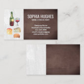 Waterverf van wijn en kaas | Slate en Brown Visitekaartje (Voorkant / Achterkant)