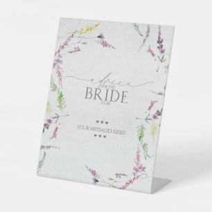 Waterverf van wilde bloemen - advies aan de bride reclamebord met voetstuk