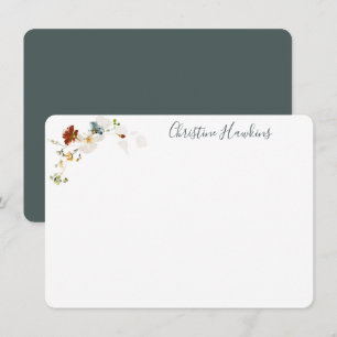 Waterverf van wilde bloemen Floral, gepersonalise Notitiekaartje