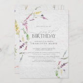  Waterverf van wilde bloemen Kaart (Voorkant / Achterkant)