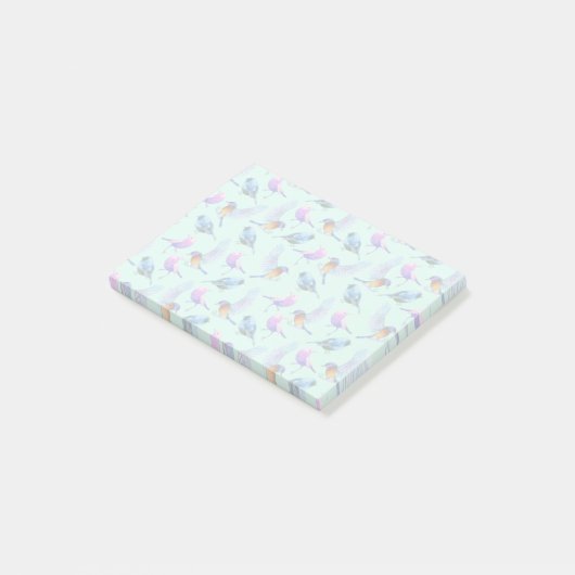 Waterverf van wilde vogels post-it® notes (Schuin)