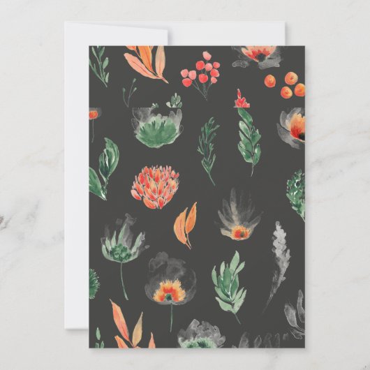 waterverf van wilde zomerbloemen trouwuitnodiging kaart (Achterkant)