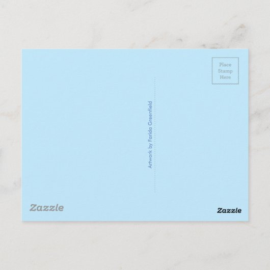 Waterverf van Wintery Lane Landscape Painting Briefkaart (Achterkant)