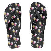 Waterverf van witte rode glazen teenslippers (Voetbed)