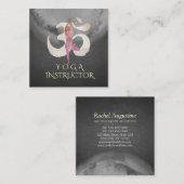 Waterverf van Yoga Instructor Meditation Pose OM S Vierkante Visitekaartje (Voorkant / Achterkant)