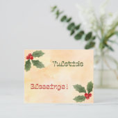 Waterverf van Yuletide Blessings Feestdagenkaart (Staand voorkant)