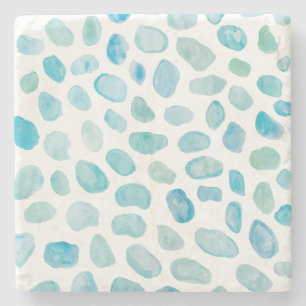 Waterverf van zeeglazen Onderzetter van marmer