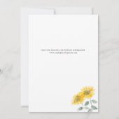 Waterverf van zonnebloemen save the date (Achterkant)