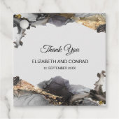 Waterverf Vanessa Zwart en Wit Bedankjes Labels (Voorkant)