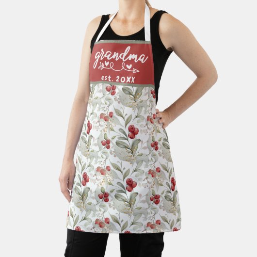 Waterverf Veenbes Takken Bessen Oma Est Schort (Insitu)