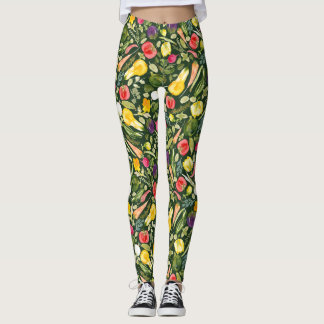 Waterverf Vegan - eet de regenboog op Leggings