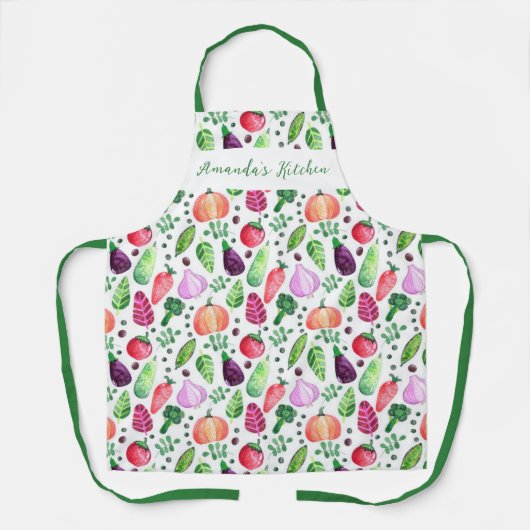 Waterverf Vegetable Garden Pattern Schort (Voorkant)