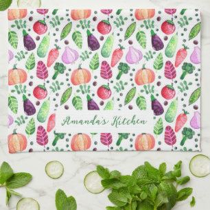Waterverf Vegetable Garden Pattern Schort Theedoek