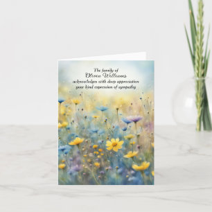 Waterverf veld wilde bloemen sympathie dank u bedankkaart