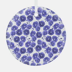 Waterverf Veldbloemen: Botanisch behang Glas Ornament