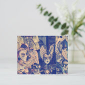 waterverf Venetiaans masker Briefkaart (Staand voorkant)