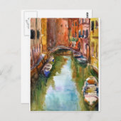 Waterverf Venetië schilderen Briefkaart (Voorkant / Achterkant)