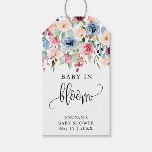 Waterverf ventilator Baby in bloem-hoestoormerk Cadeaulabel (Voorkant)