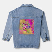 Waterverf ventilator Bouquet op frambozenroze Denim Jacket (Achterkant)