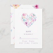 Waterverf ventilatorhart RSVP kaartje (Voorkant / Achterkant)