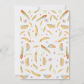 Waterverf Veren Antler Floral Boho Baby Geboorte Aankondiging (Achterkant)