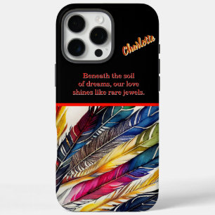 Waterverf veren in harmonie iPhone 16 pro max hoesje