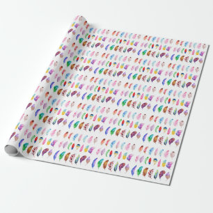 Waterverf veren: mooi Collecties Vintage. Cadeaupapier